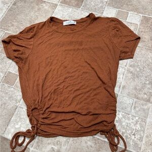 Brown Ruched Top